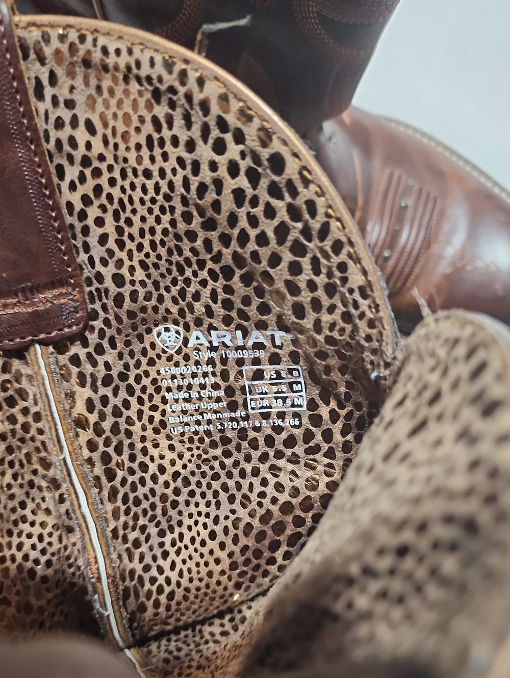 Ariat Brown Leather Western Heeled Boots with Black Stitch Accents - Picture 11 of 11
